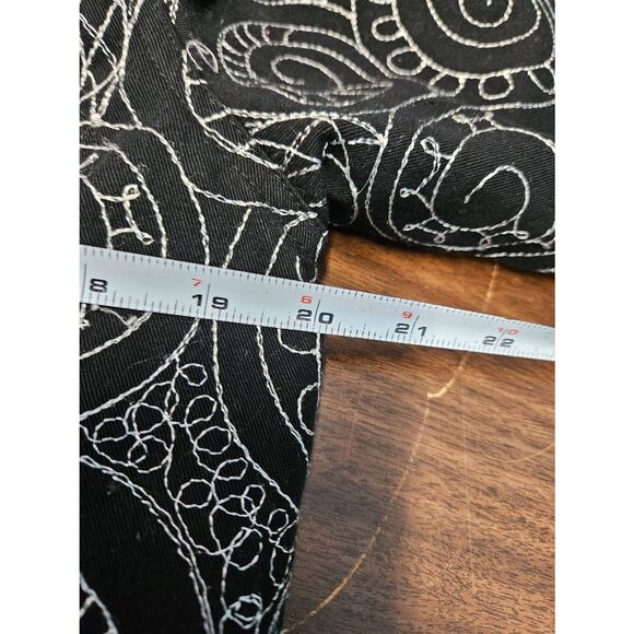 Laura Ashley Black Embroidered Blazer Womens Size Small - Picture 6 of 7